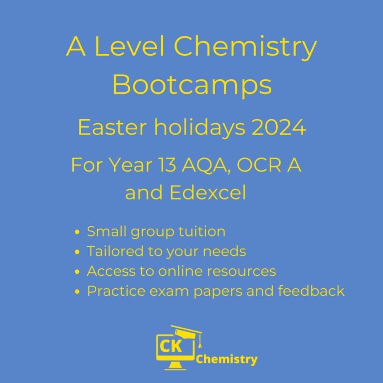 A Level Chemistry Revision Courses: Easter 2024