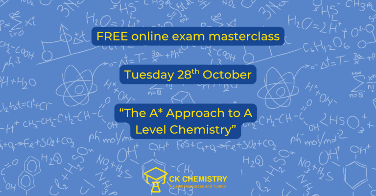 Free online class for half term – the A* approach to A level chemistry